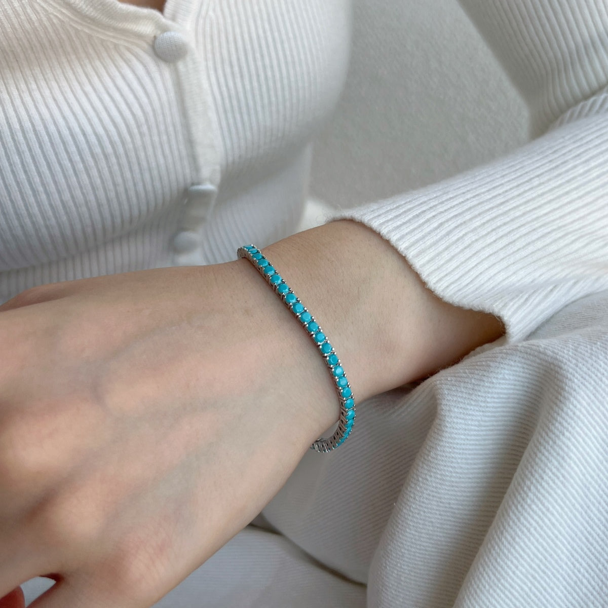 [HOT]Dainty Charming Round Cut Tennis Bracelet