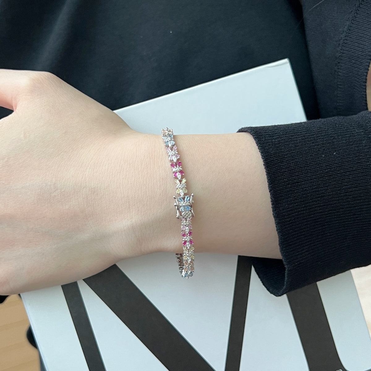 [HOT]Radiant Colorful Emerald Cut Party Bracelet