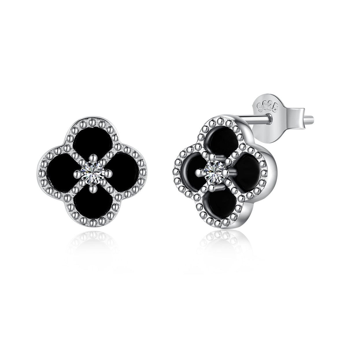 [HOT] Boucles d'oreilles exquises en forme de fleur de trèfle à quatre feuilles