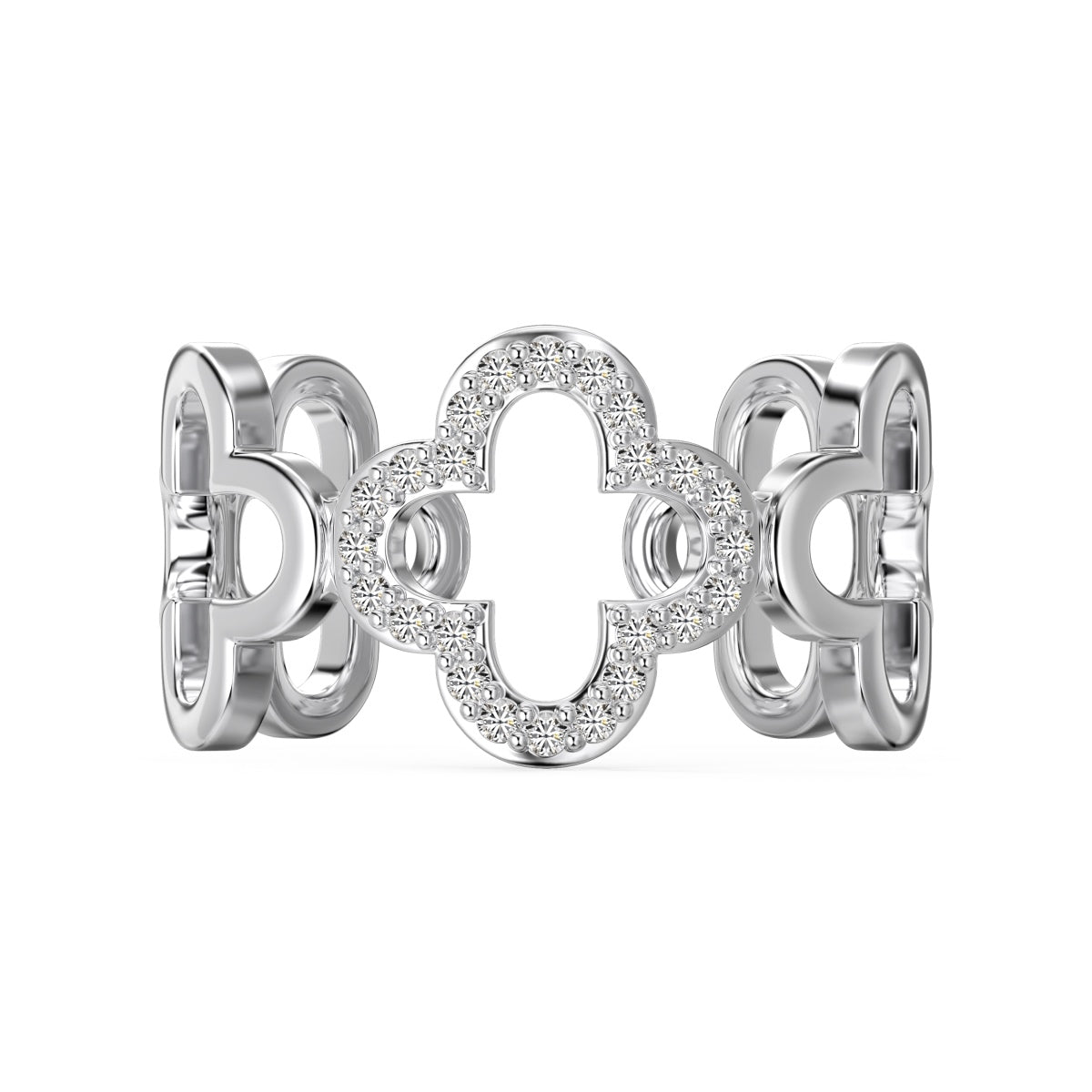 [HOT] Bague creuse en forme de trèfle à quatre feuilles