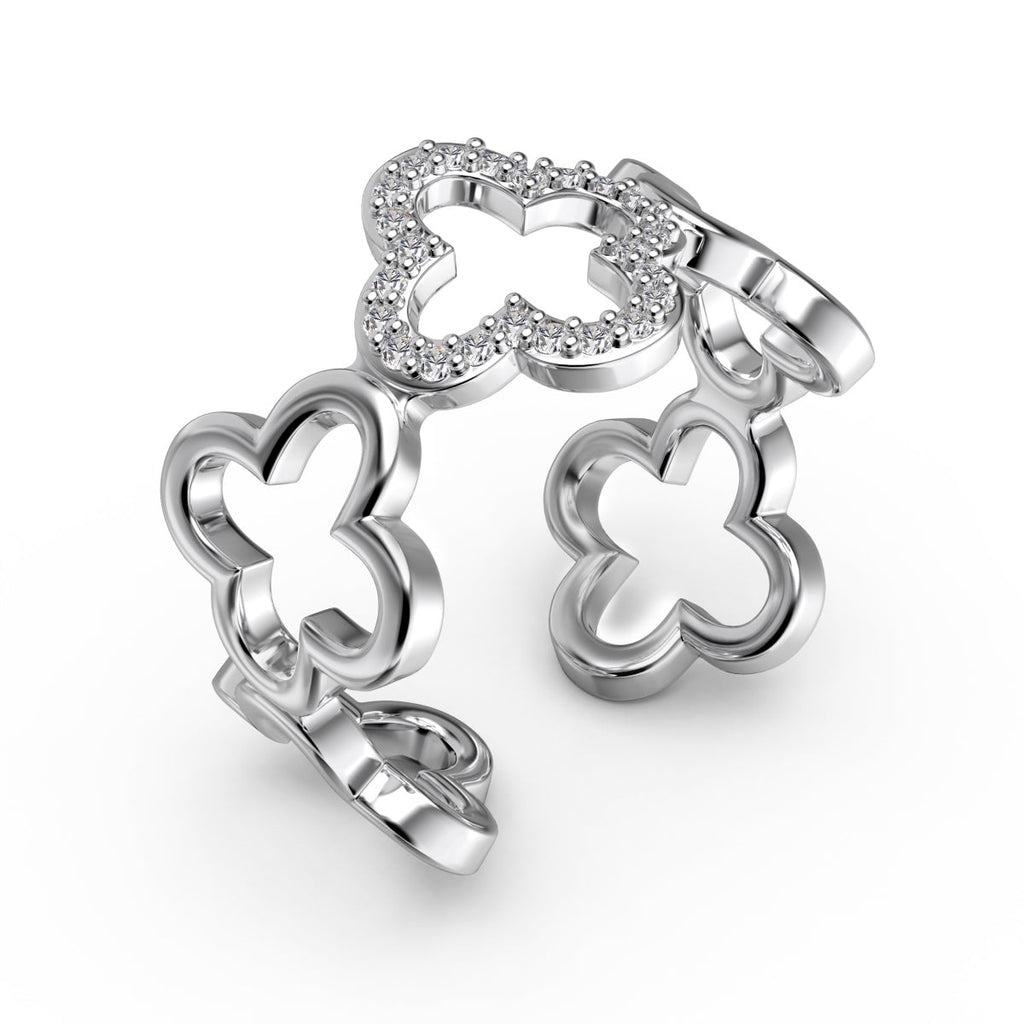 [HOT] Bague creuse en forme de trèfle à quatre feuilles