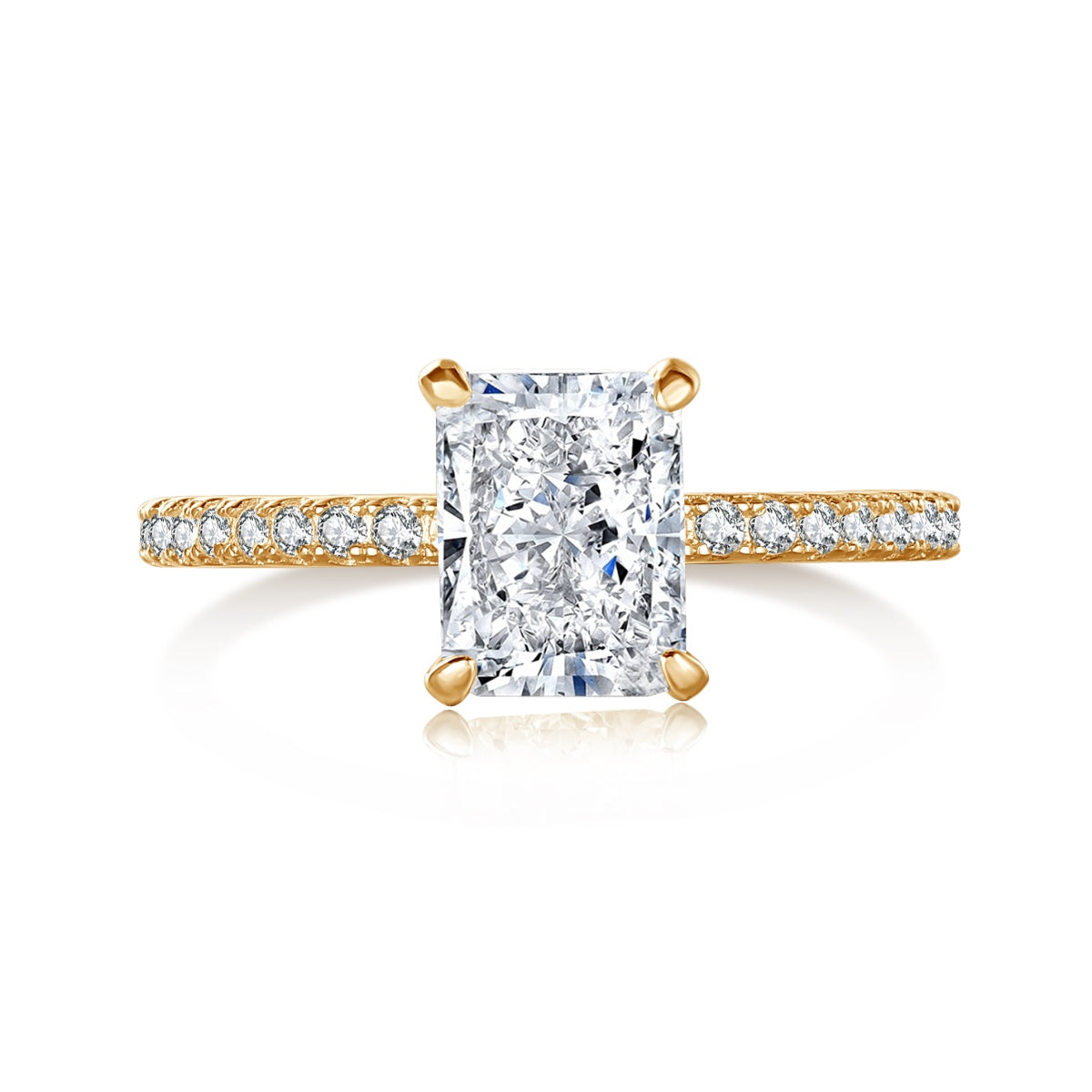 [HOT] Bague de fête scintillante et éclatante de 2,0 carats avec taille radiante