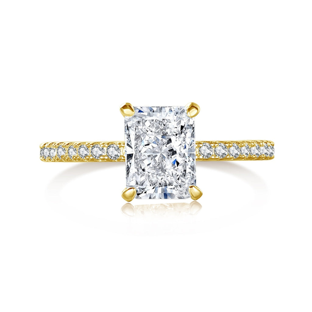 [HOT] Bague de fête scintillante et éclatante de 2,0 carats avec taille radiante