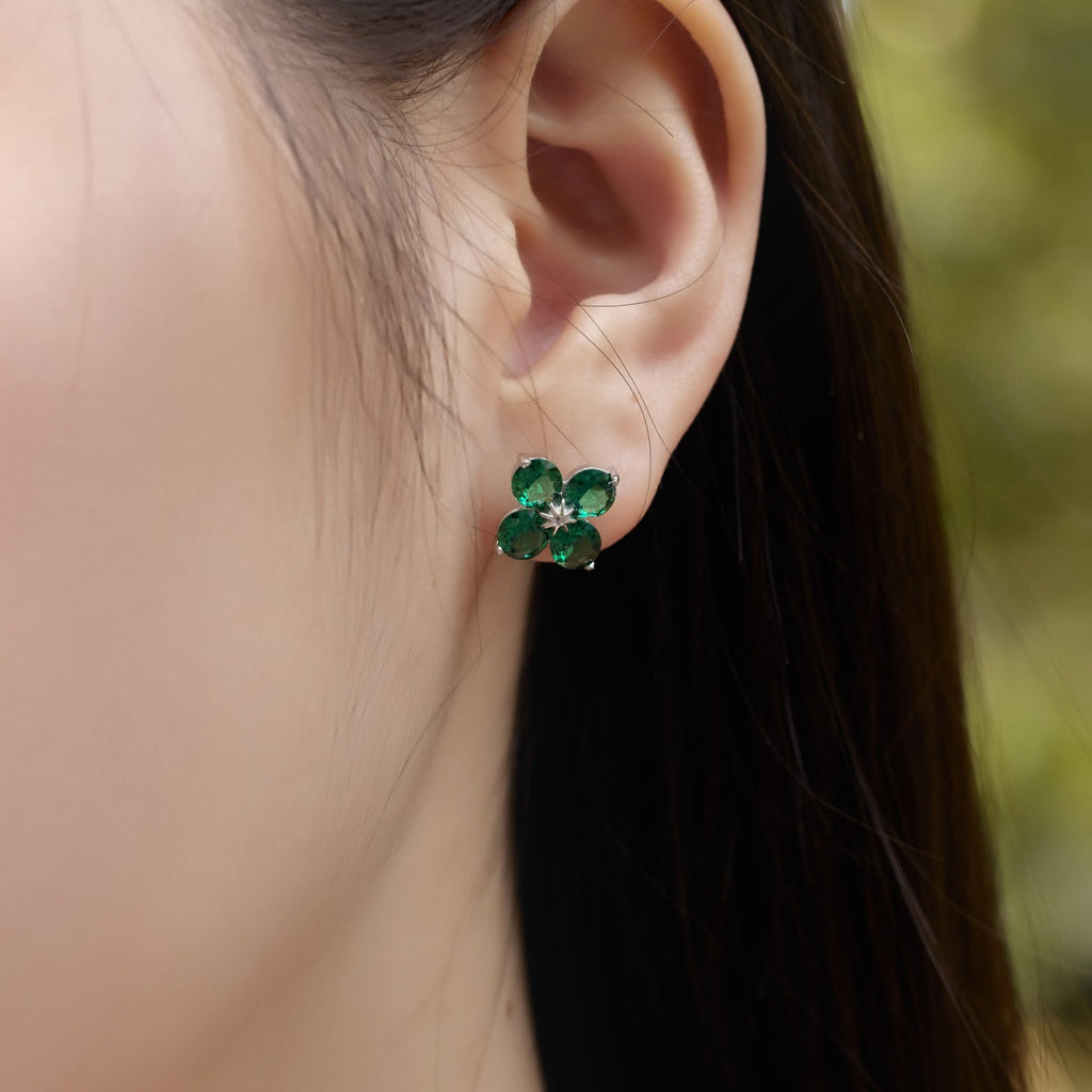 [HOT] Boucles d'oreilles trèfle à quatre feuilles et étoile à huit branches