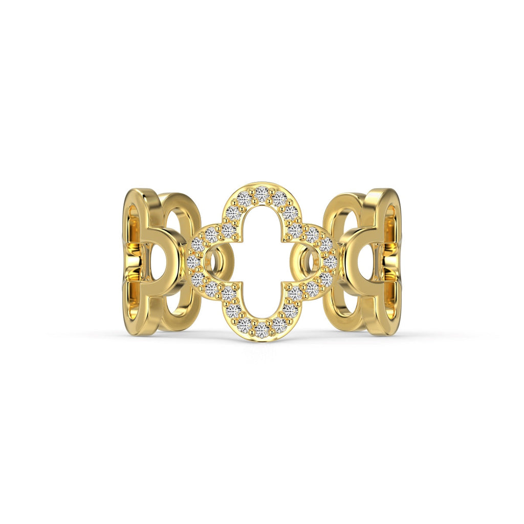 [HOT] Bague creuse en forme de trèfle à quatre feuilles