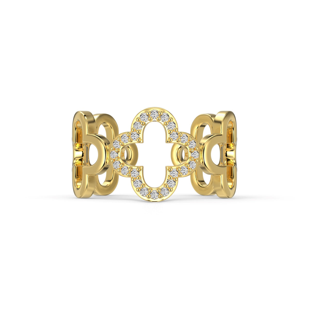 [HOT] Bague creuse en forme de trèfle à quatre feuilles