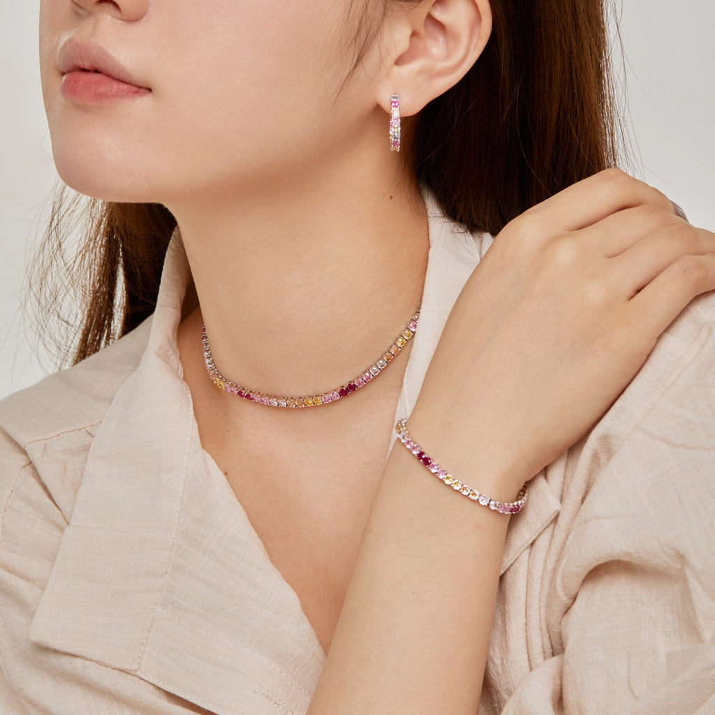 [HOT]Luxurious Colorful Romantic Heart Shape Lover Bracelet