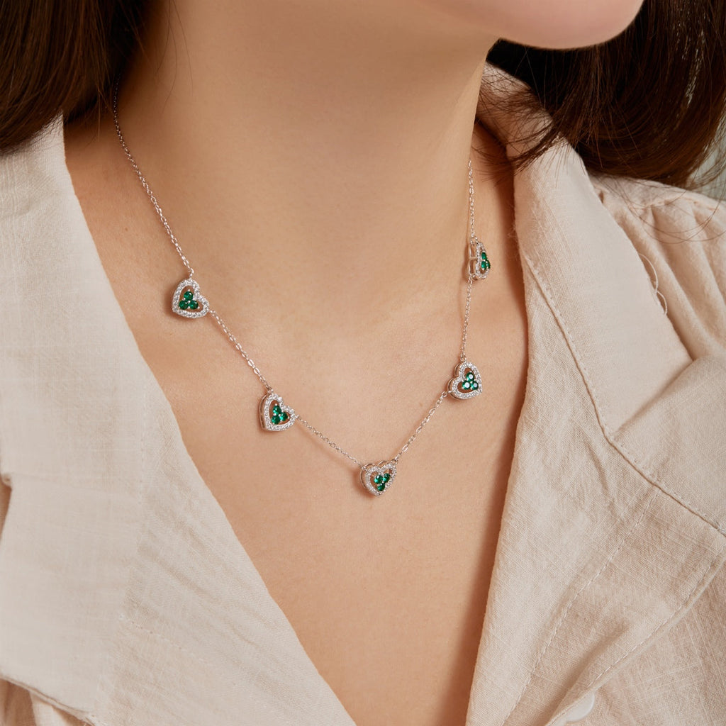 [HOT]Sparkling Five Heart Necklace