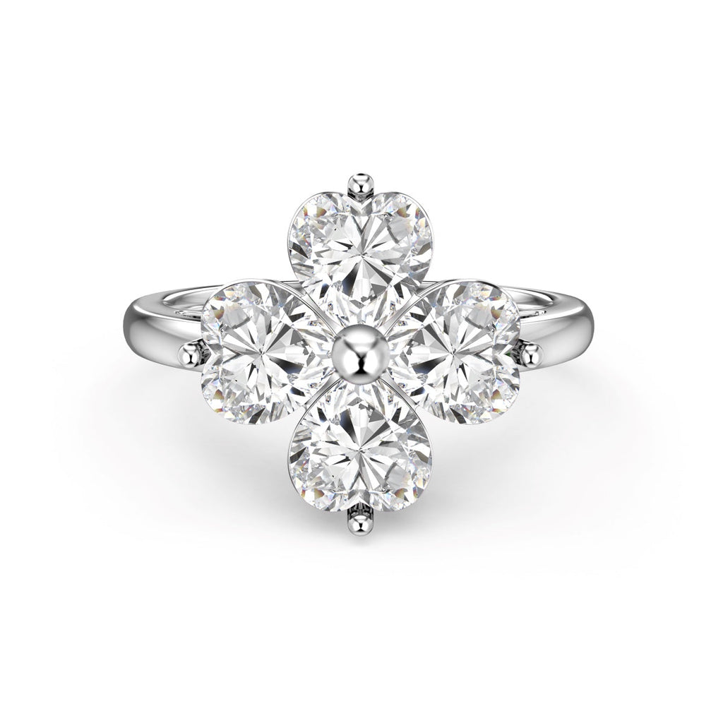 [HOT] Bague boule trèfle à quatre feuilles en forme de cœur