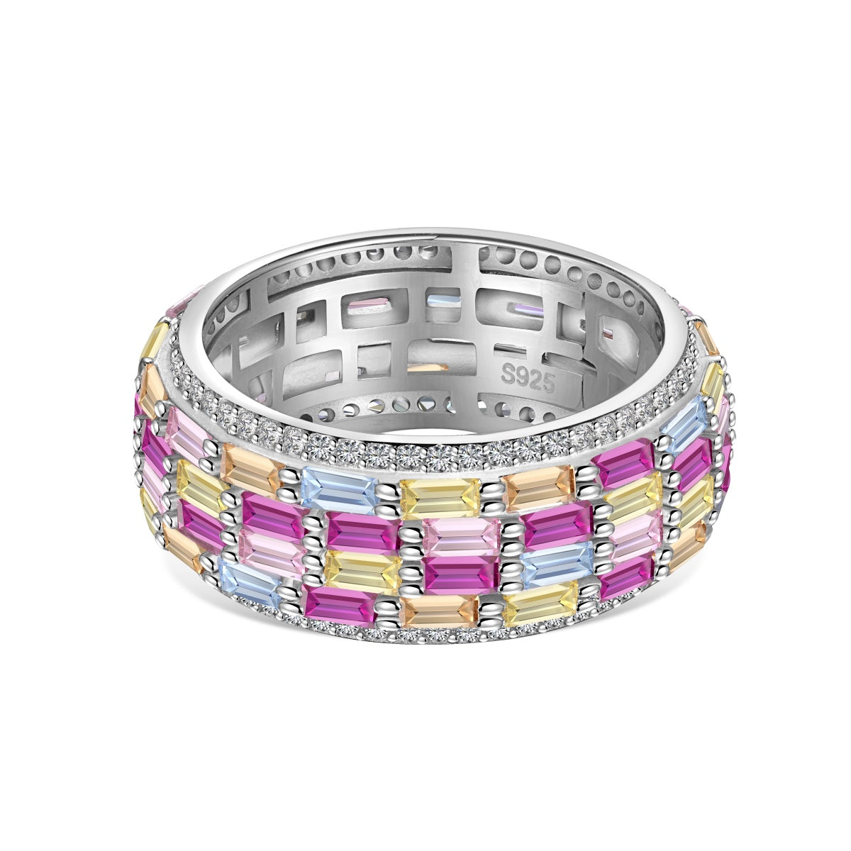 [HOT] Bague quotidienne colorée et éclatante à taille radieuse