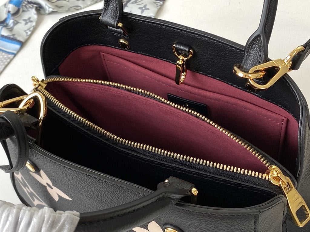 MONTAIGNE BB 29CM CUIR MONOGRAMME NOIR BEIGE