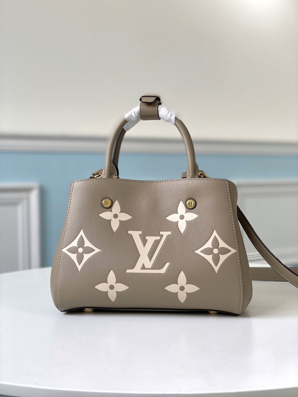 MONTAIGNE BB 29CM CUIR MONOGRAMME BEIGE