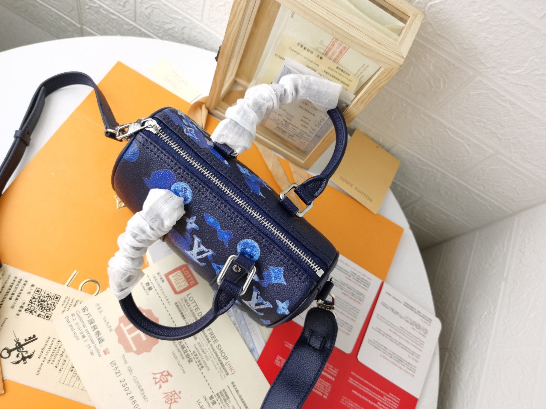LV KEEPALL XS 21 ENCRE AQUARELLE CUIR DE VACHE
