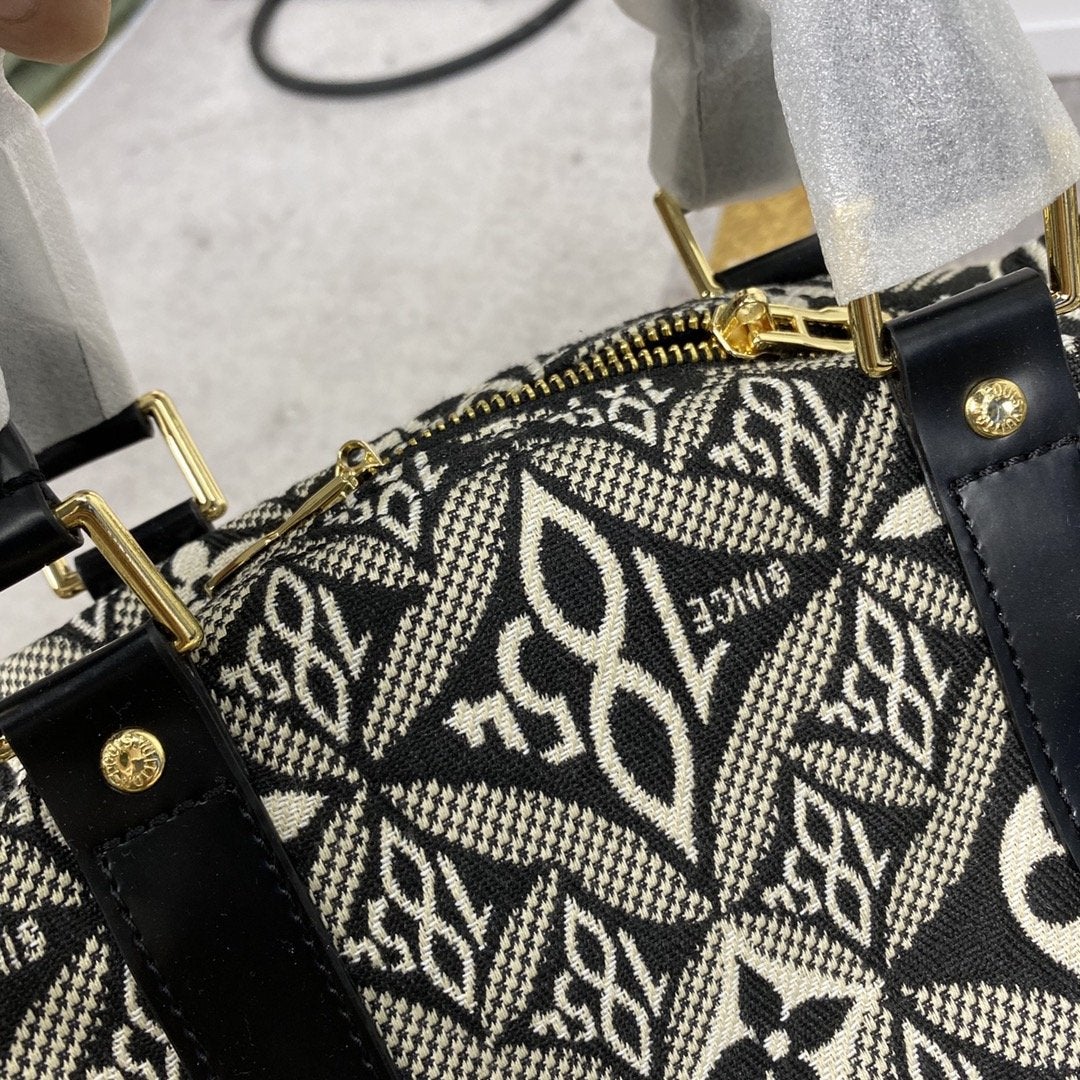LV KEEPALL BANDOULIÈRE 45 1854 JACQUARD GRIS