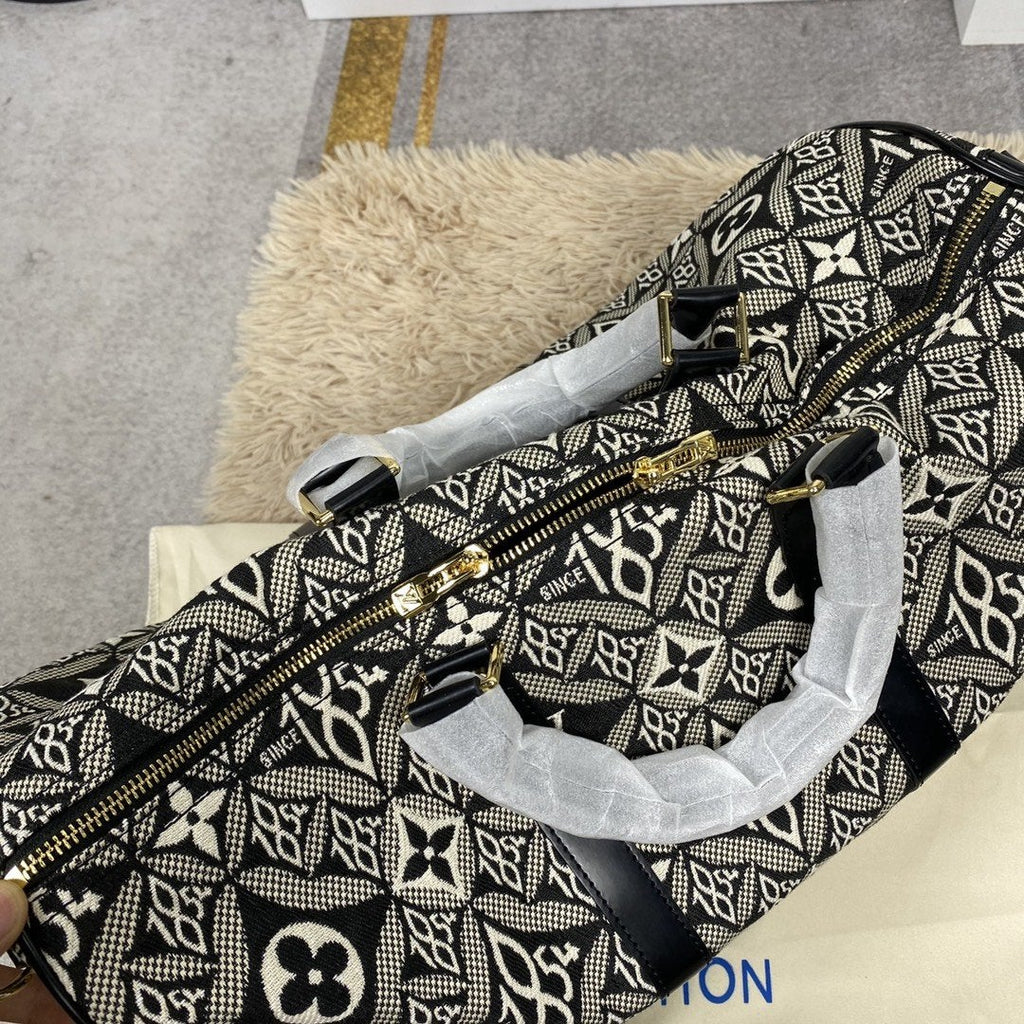 LV KEEPALL BANDOULIÈRE 45 1854 JACQUARD GRIS