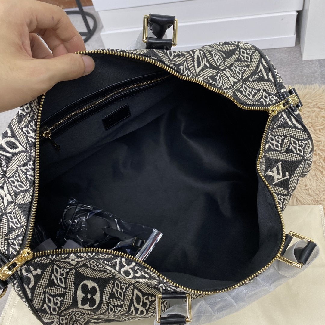 LV KEEPALL BANDOULIÈRE 45 1854 JACQUARD GRIS