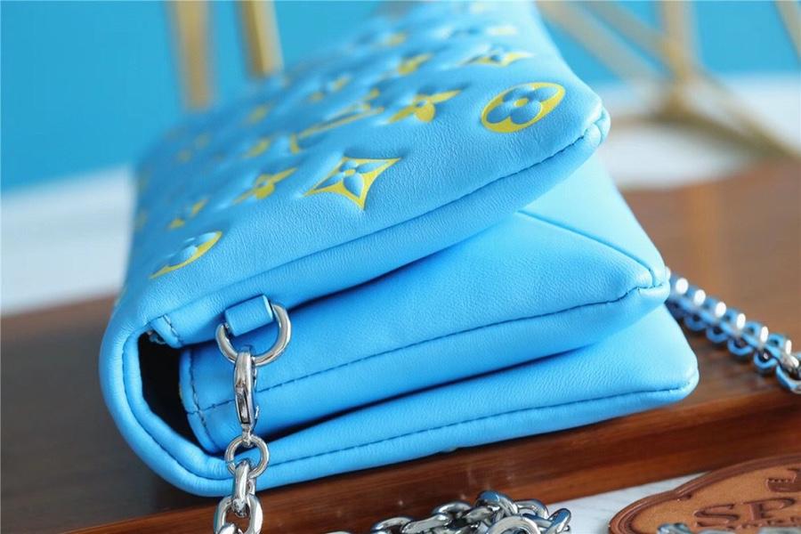 POCHETTE COUSSIN 20 AGNEAU MONOGRAMME VERT MENTHE JAUNE 