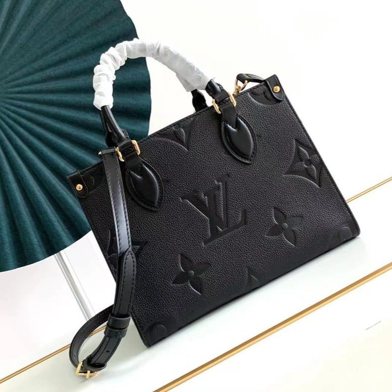ONTHEGO PM 25 MONOGRAMME NOIR TOILE GÉANTE EMPREINTE