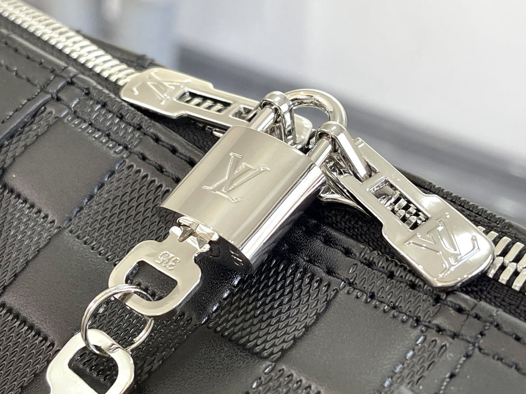 KEEPALL 45 BANDOULIERE NOIR EMPREINTE INFINI 