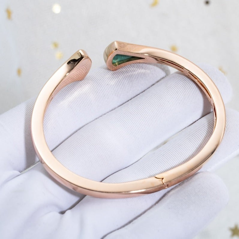 DREAM BRACELET OPEN MALACHITE ROSE GOLD