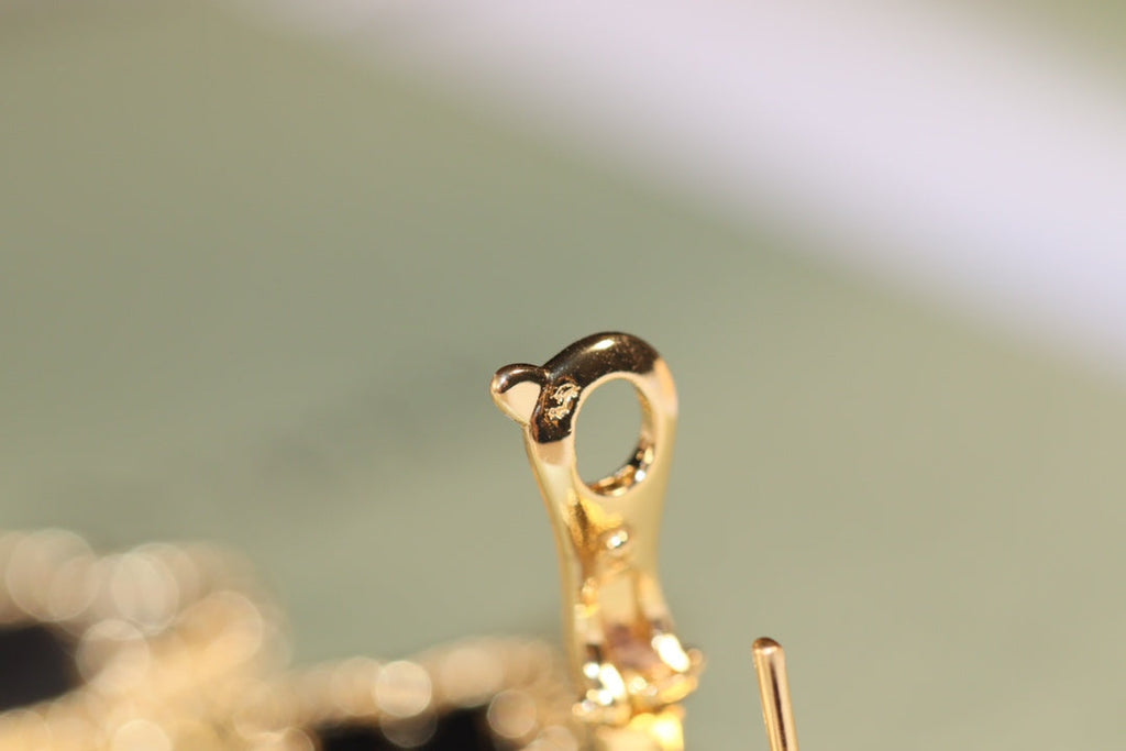 BOUCLES D'OREILLES TRÈFLE OR ONYX NACRE 3 MOTIFS 