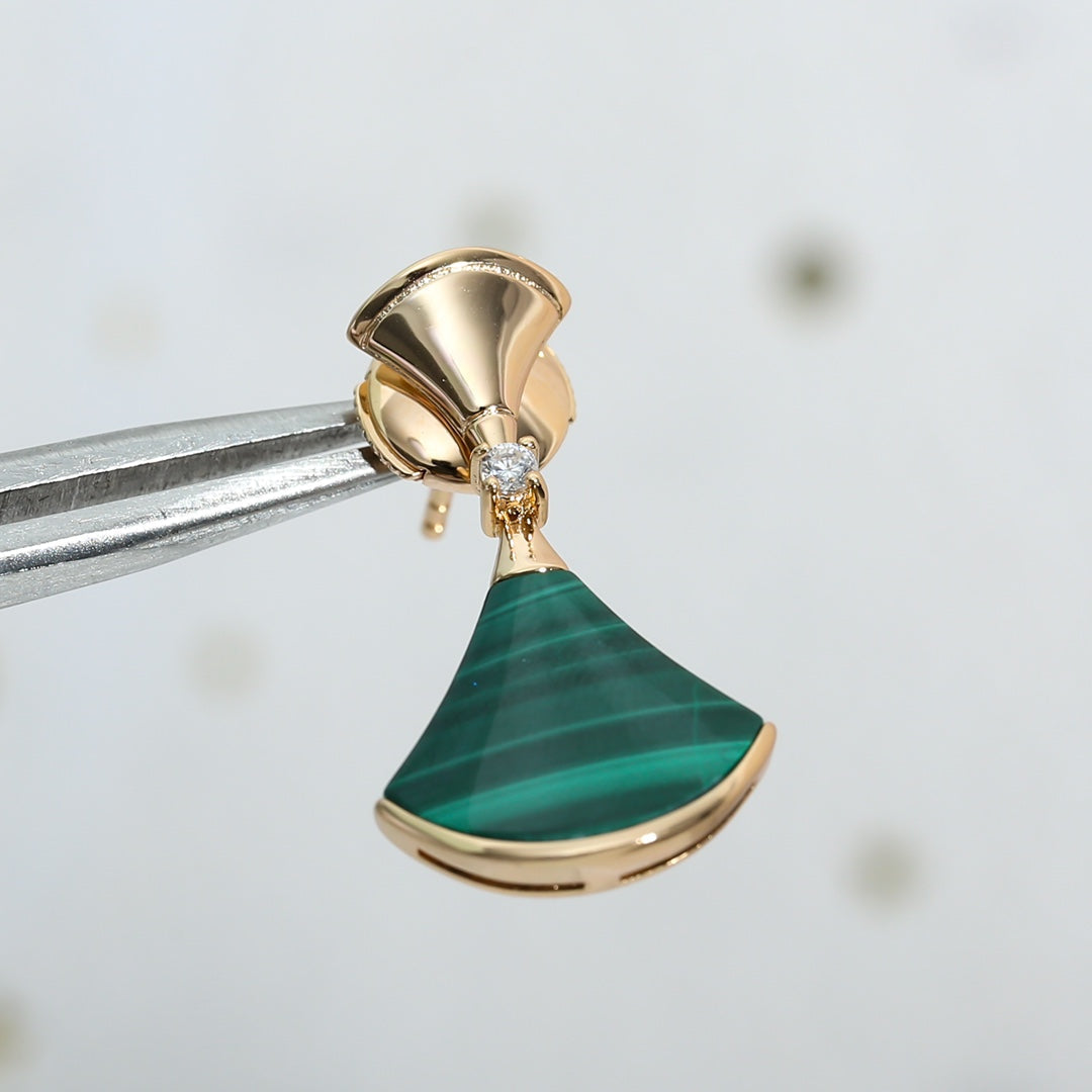 DREAM MALACHITE ROSE GOLD EARRINGS