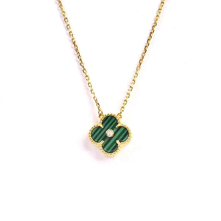 COLLIER CLOVER 15 MM DIAMANT TURQUOISE