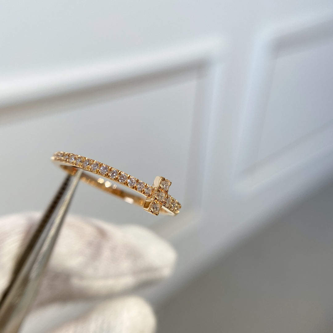 T RING DIAMOND ROSE GOLD