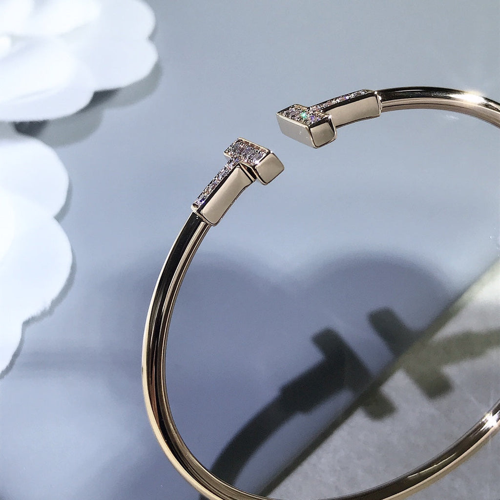 T BRACELET ROSE GOLD 1.8MM DIAMOND