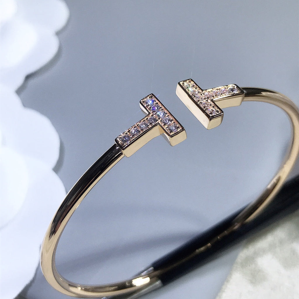 T BRACELET ROSE GOLD 1.8MM DIAMOND