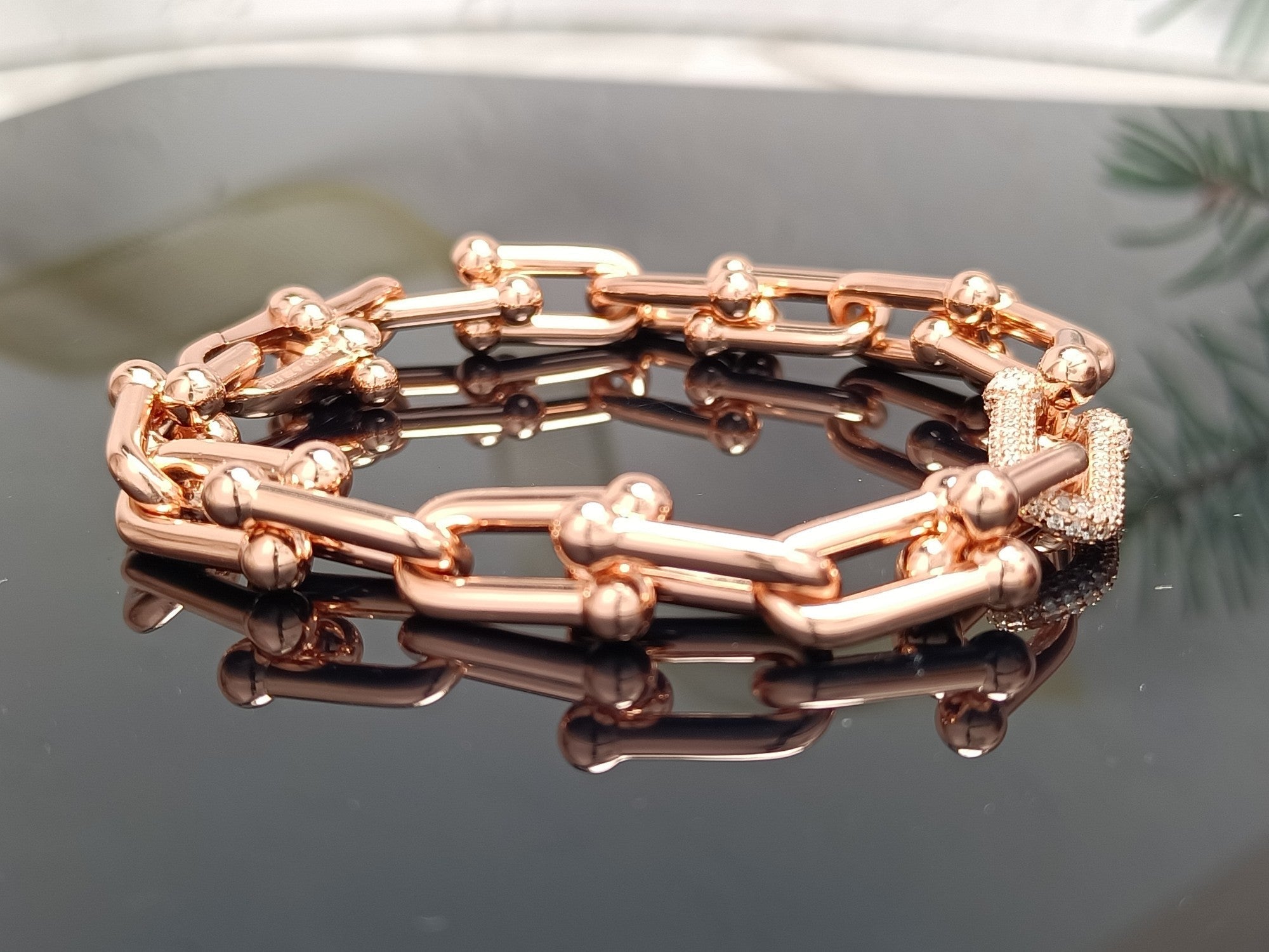 HARDWEAR BRACELET ROSE GOLD AND SILVER DIAMOND