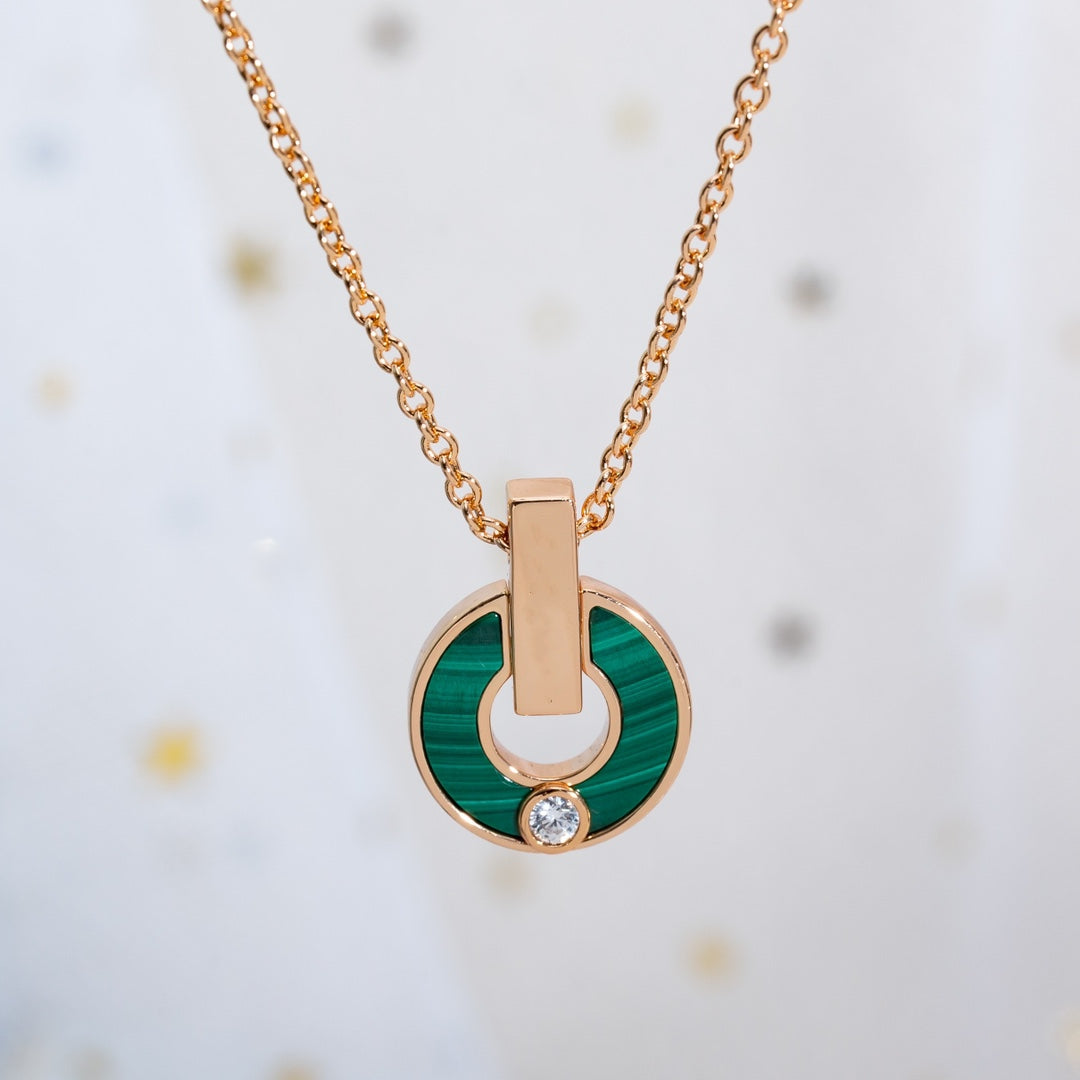GARI NECKLACE ROSE GOLD MALACHITE