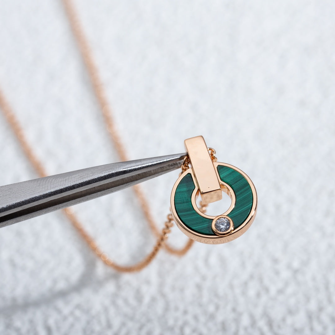 GARI NECKLACE ROSE GOLD MALACHITE