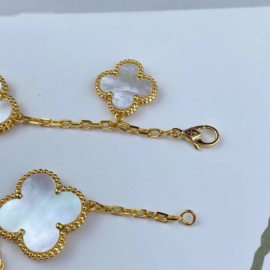 MAGIC CLOVER MOP GOLD BRACELET 5 MOTIFS