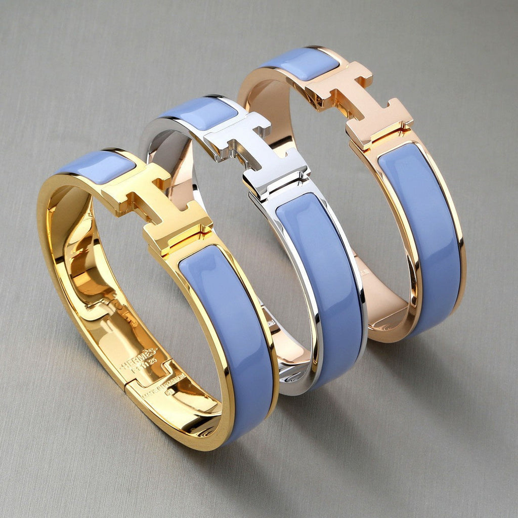 BRACELET H ROMANTIQUE BLEU 12MM