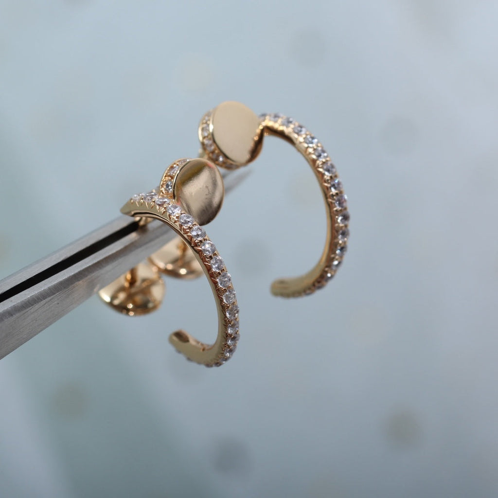 JUSTE EARRINGS 12.75MM ROSE GOLD DIAMOND