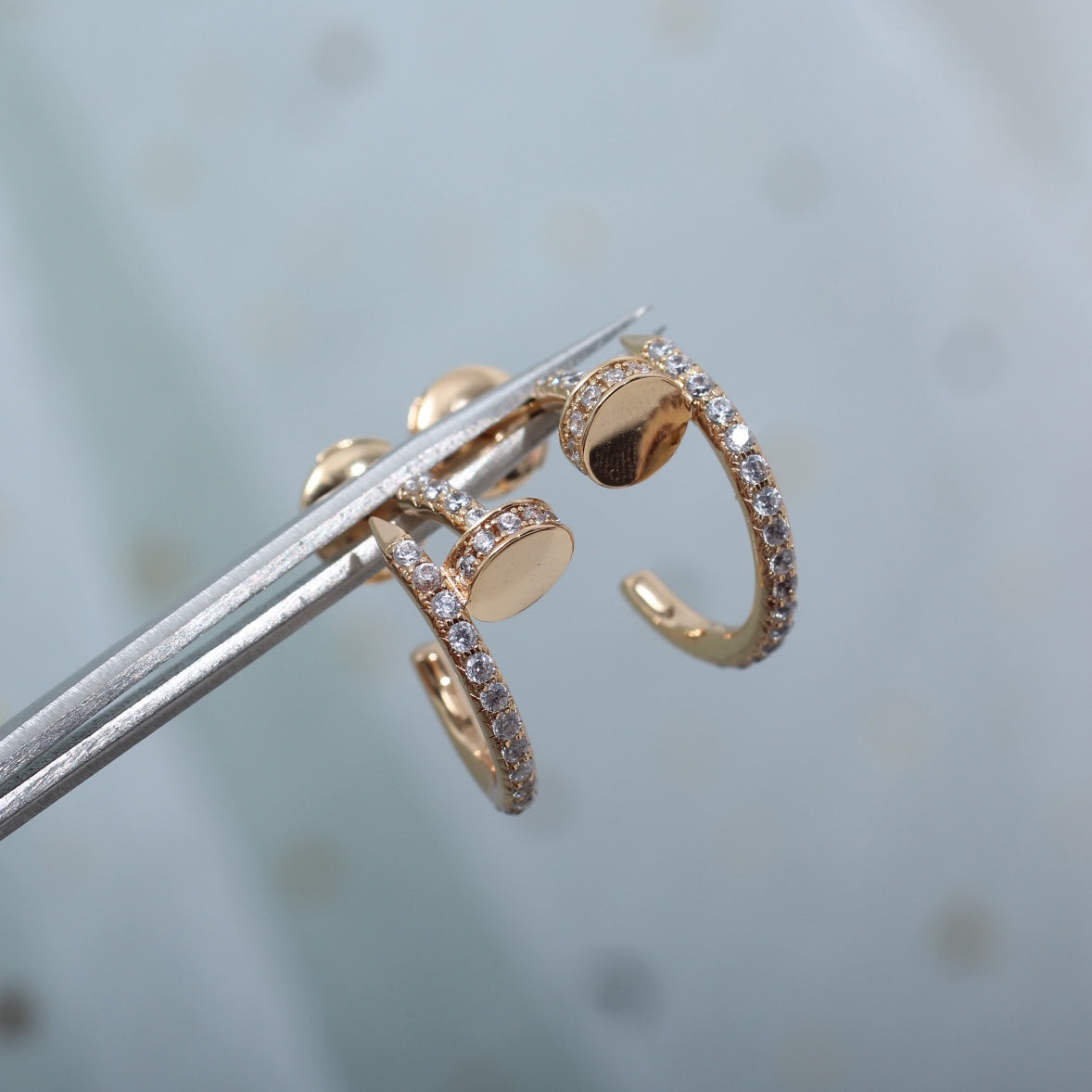 JUSTE EARRINGS 12.75MM ROSE GOLD DIAMOND