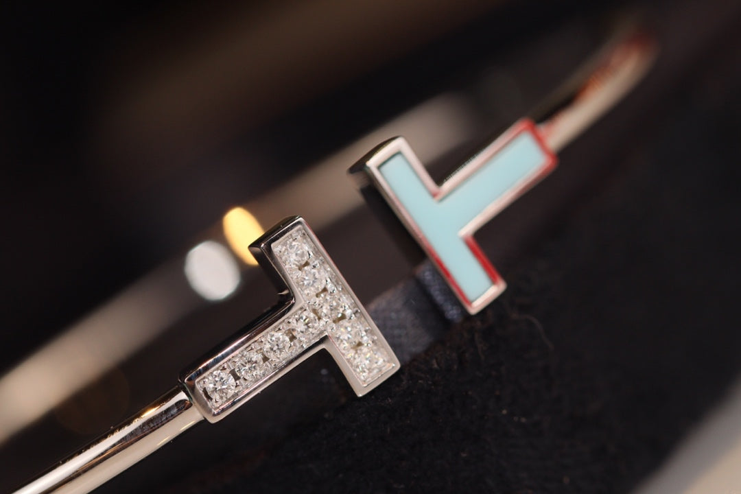 T BRACELET 1.8MM TURQUOISE DIAMOND ROSE GOLD