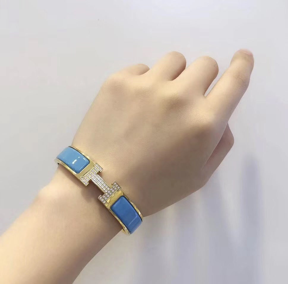 BRACELET H CLOUD BLUE OR DIAMANT