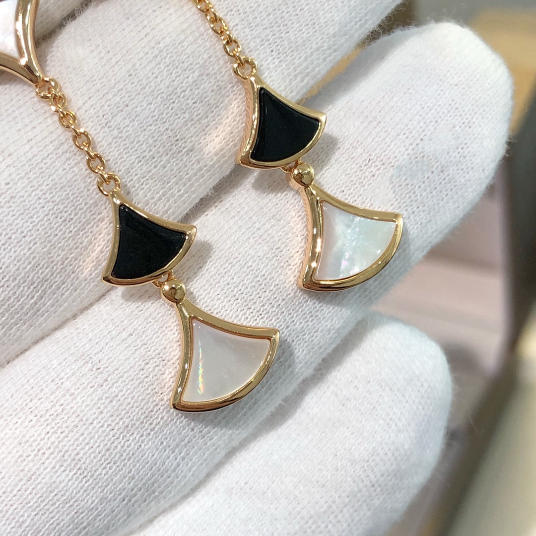 DREAM EARRINGS 3 MOTIFS ONYX MOP ROSE GOLD