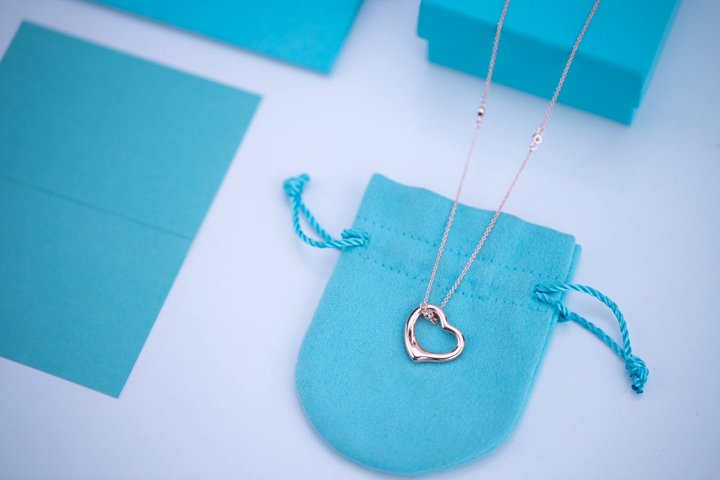 OPEN HEART PEDANT ROSE GOLD NECKLACE