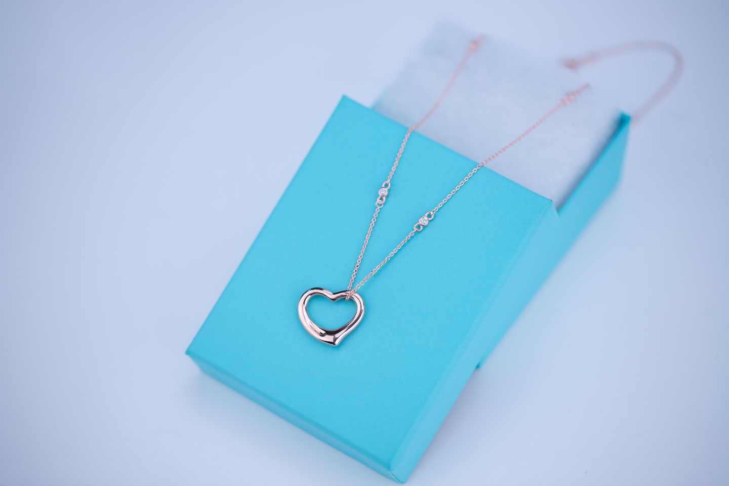 OPEN HEART PEDANT ROSE GOLD NECKLACE
