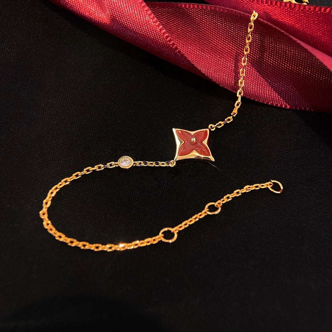 COLOR STAR CARNELIAN ROSE GOLD DIAMOND BRACELET