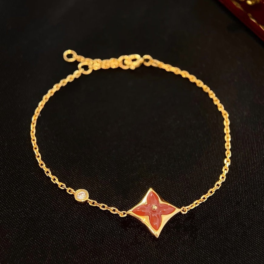 COLOR STAR CARNELIAN ROSE GOLD DIAMOND BRACELET