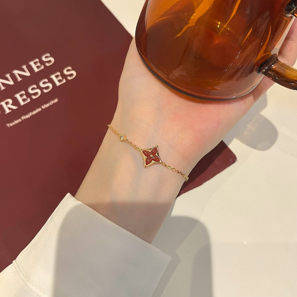 COLOR STAR CARNELIAN ROSE GOLD DIAMOND BRACELET