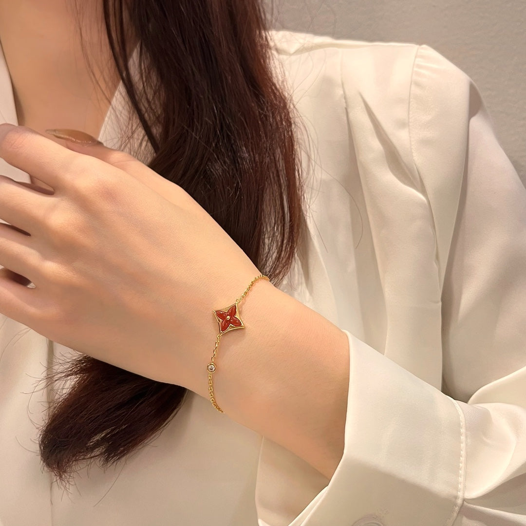 COLOR STAR CARNELIAN ROSE GOLD DIAMOND BRACELET