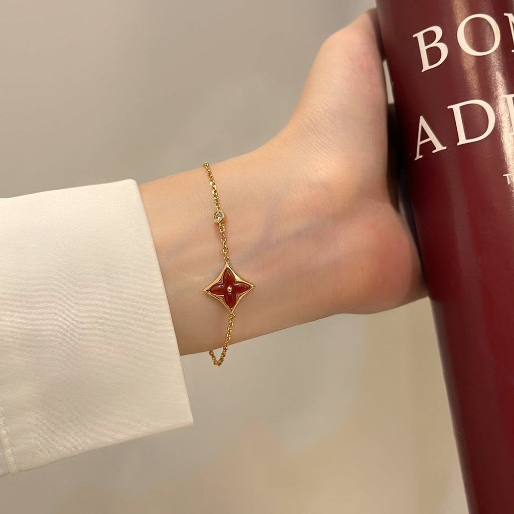 COLOR STAR CARNELIAN ROSE GOLD DIAMOND BRACELET