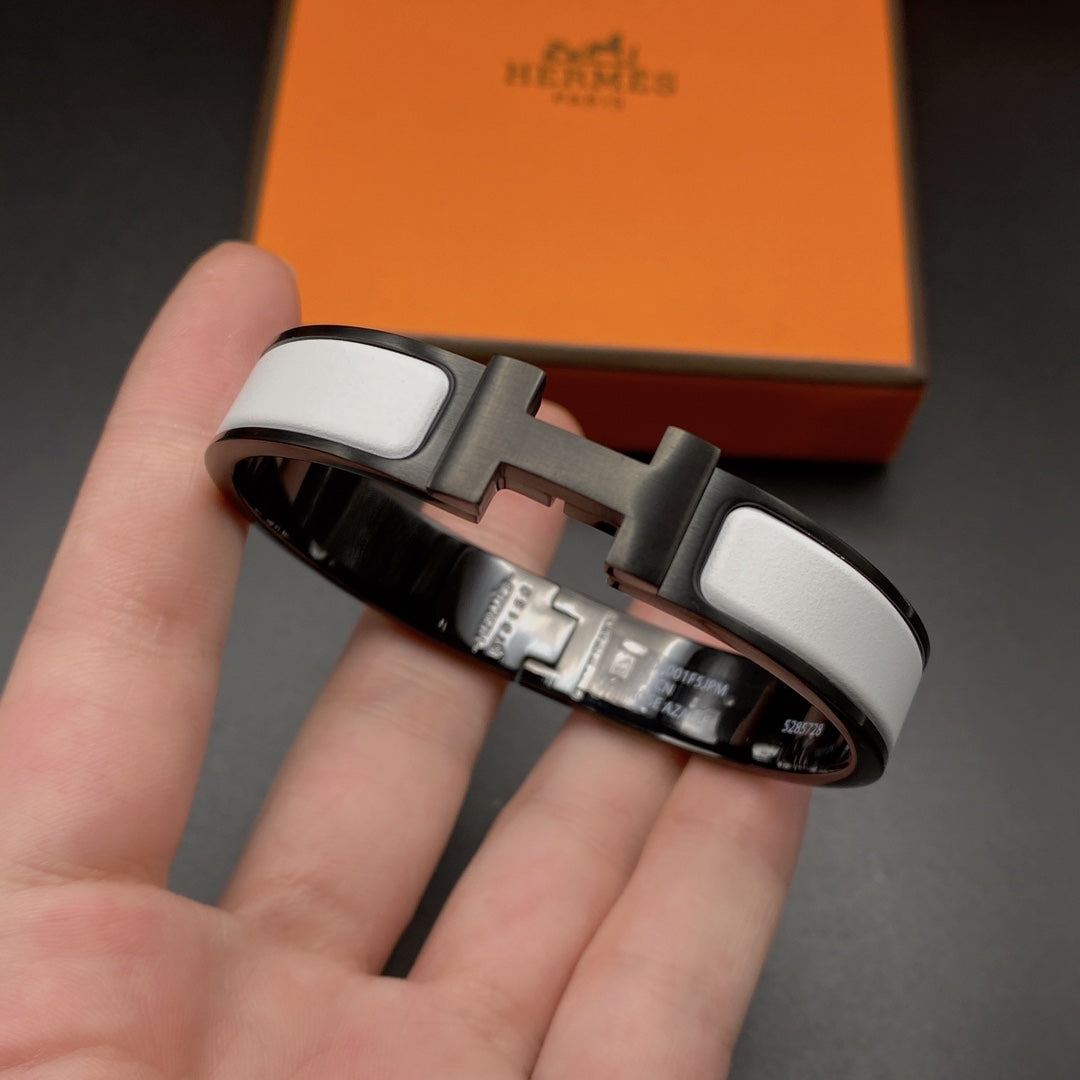 BRACELET H 12MM CÉRAMIQUE NOIRE ET BLANCHE