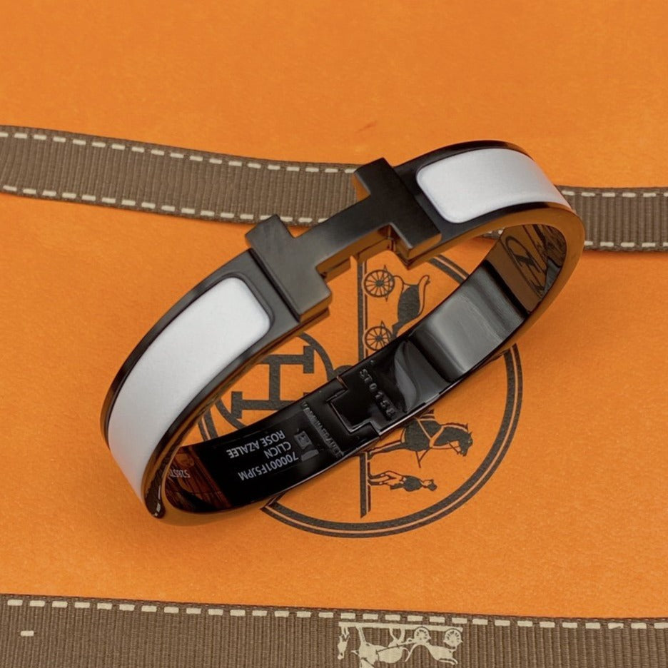 BRACELET H 12MM CÉRAMIQUE NOIRE ET BLANCHE