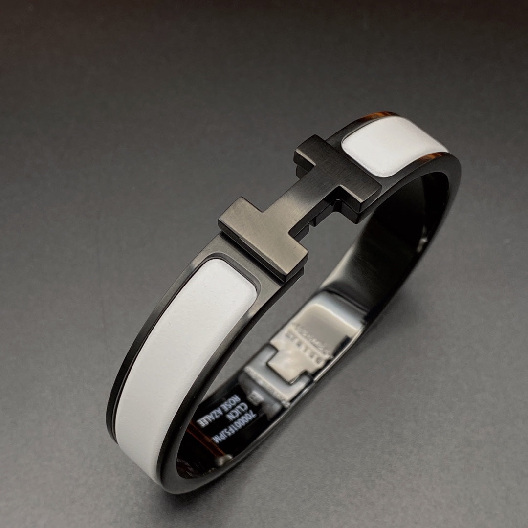 BRACELET H 12MM CÉRAMIQUE NOIRE ET BLANCHE